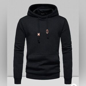 COOFANDY Mens Hooded Sweatshirt Casual Long Sleeve Drawstring Waffle Knit small